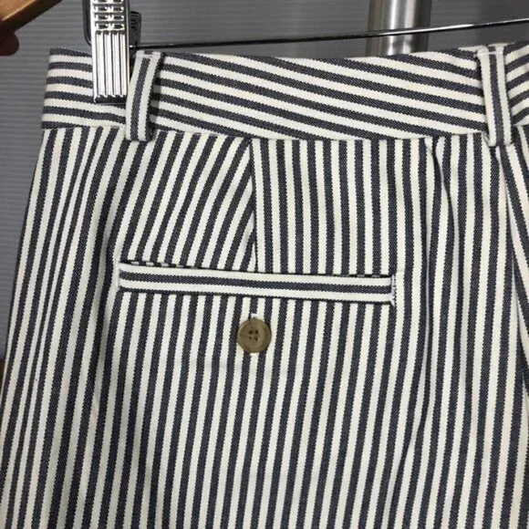 BANANA REPUBLIC FACTORY NWT Blue White Stripe 5" Shorts Sz 6 - Picture 4 of 7
